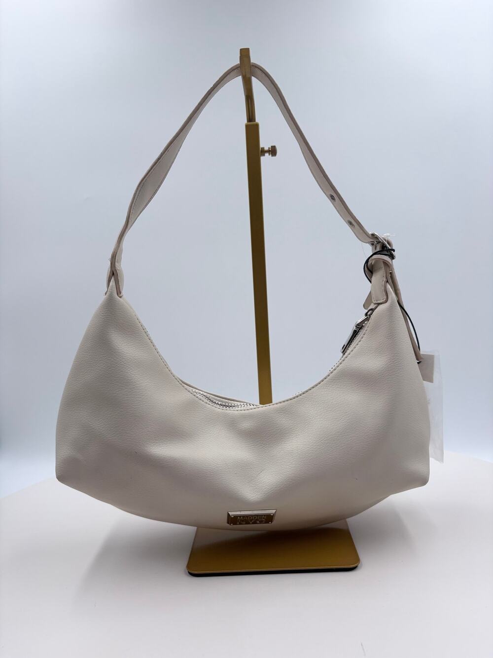 Madden NYC Cream Half Moon Handbag